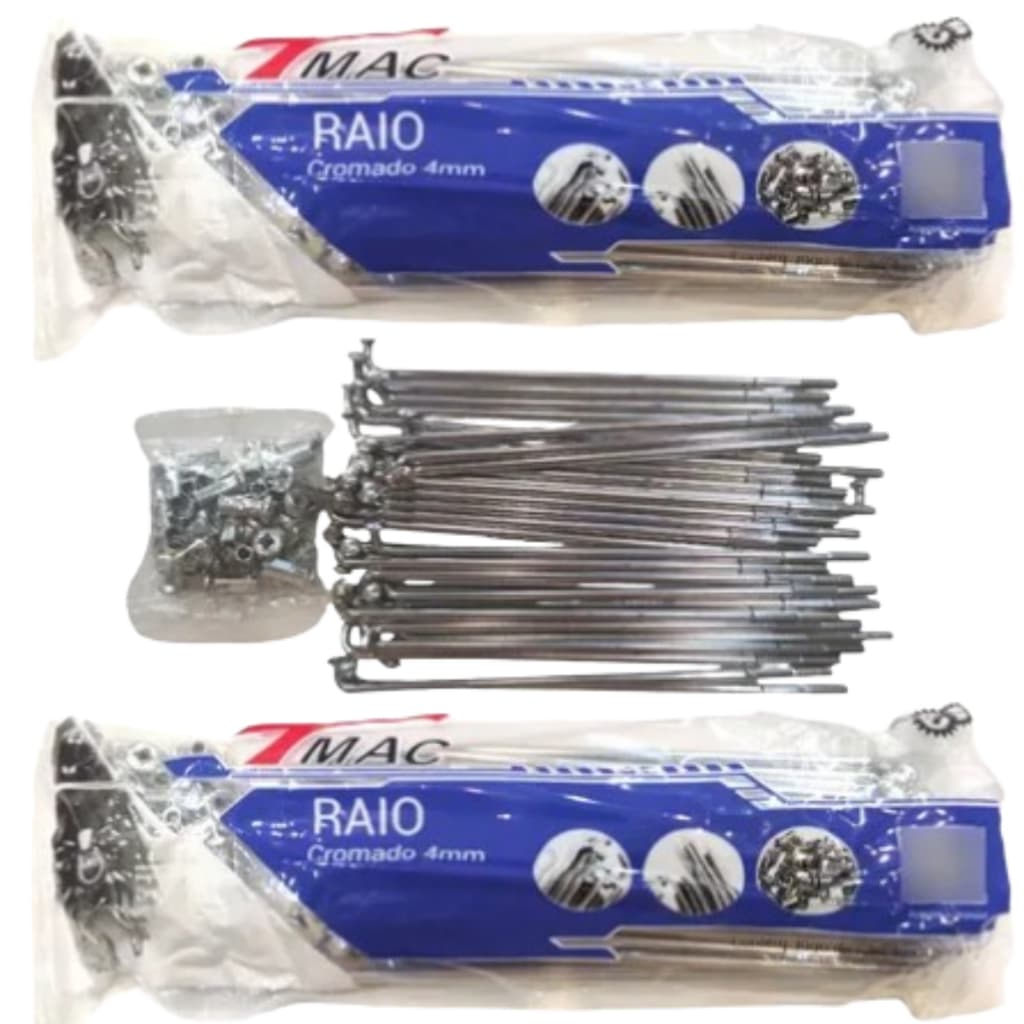 Jogo Raio Cromado 4mm Tmac p/ Moto Titan CG Fan Start 125 150 160