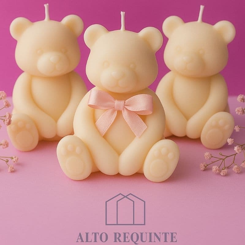 Kits Com 10/15/20 Velas Aromáticas Em Formato De Ursinho 9cm Grande Chá De Bebê Nascimento Lembrancinhas Perfumadas