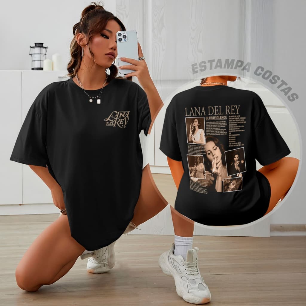 Camiseta Lana Del Rey Street wear 100% Algodão Varias Cores Estampada Unissex Street wear - Style