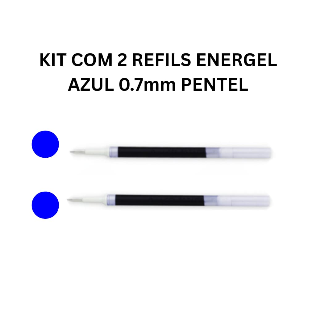 Refil Caneta Energel Lr7-c 0.7mm Azul Kit Com 2 Cargas Pentel