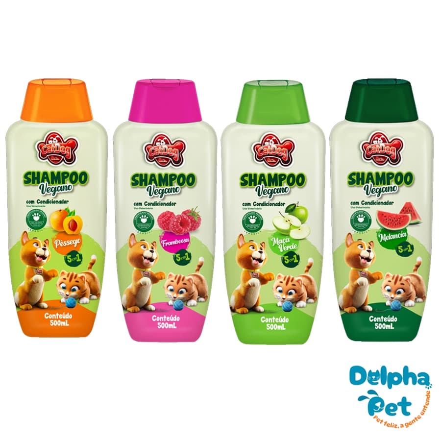 Shampoo CatDog Vegano 5 em 1 Diversas Fragrâncias