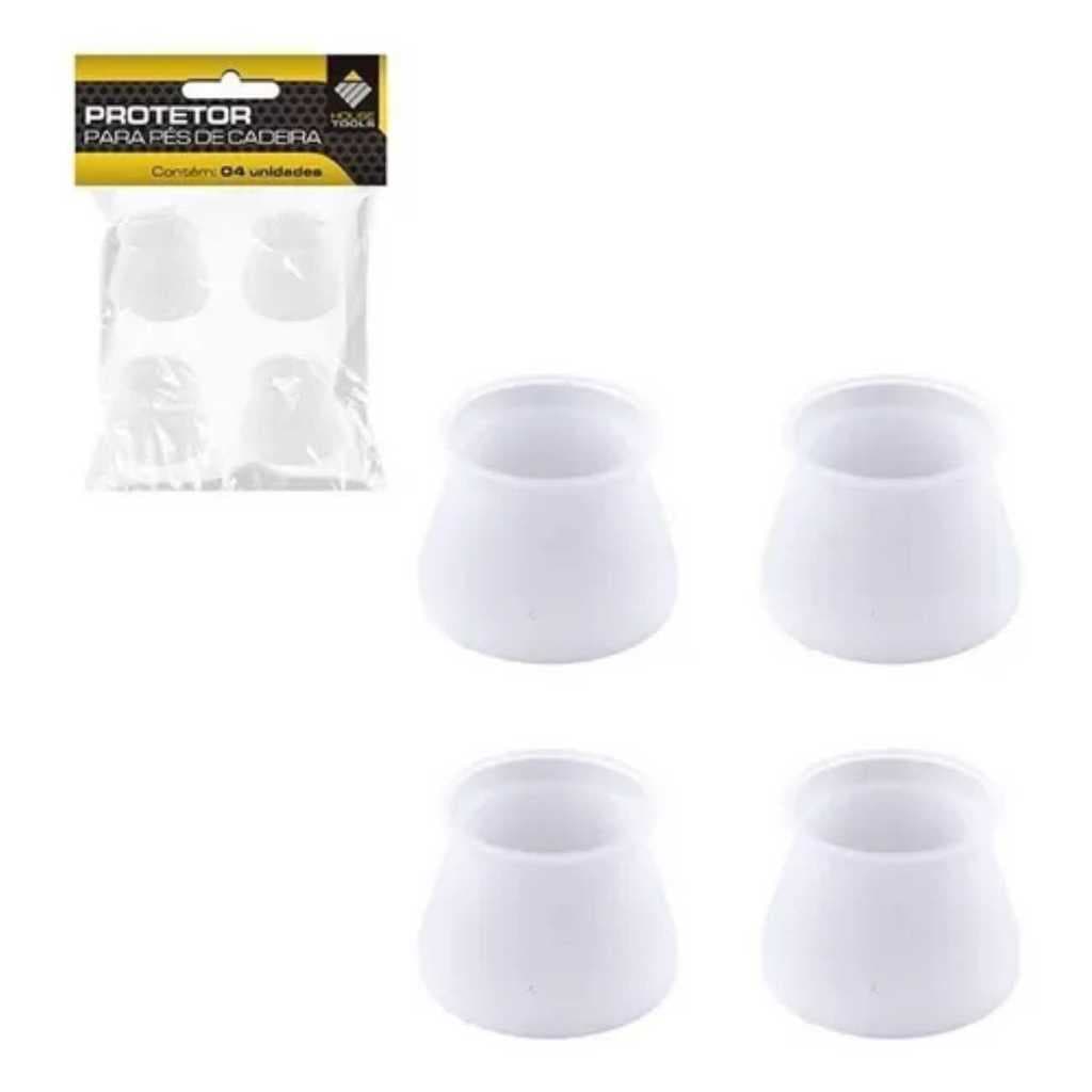 Proteção Protetor De Silicone P/ Mesa E Cadeira Pé 4 Peças