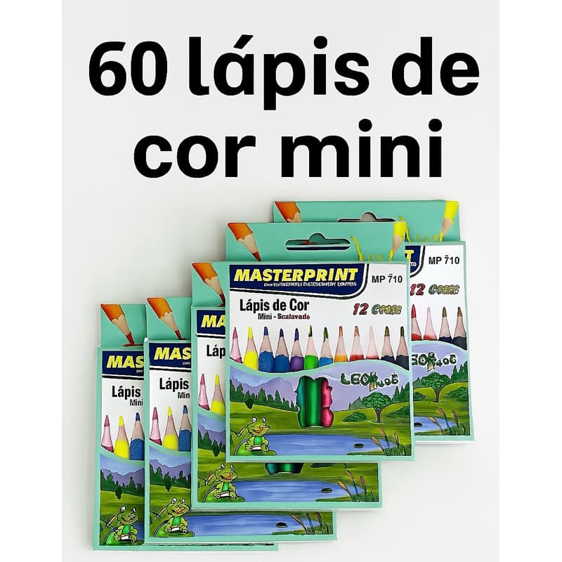 Kit 60 Mini Lápis de Cor Masterprint