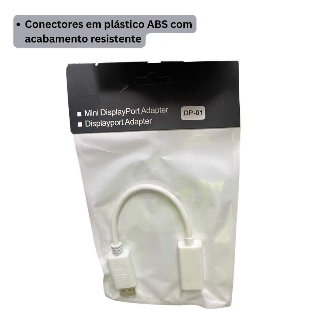 Cabo Adaptador Conversor Displayport JC-CB-DMI Para HDMI Fêmea 18Cm Branco 6972147640743 - F3