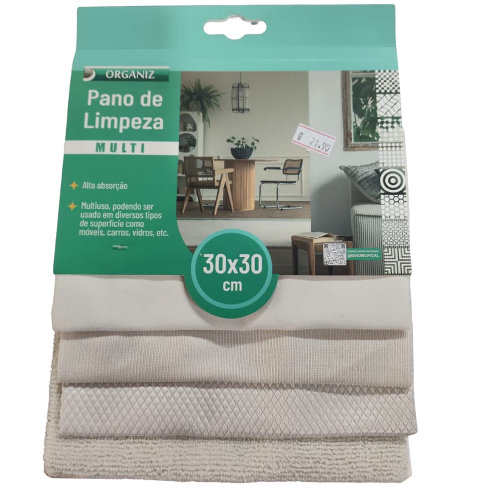 Kit 4 Panos Limpeza Microfibra 30x30cm