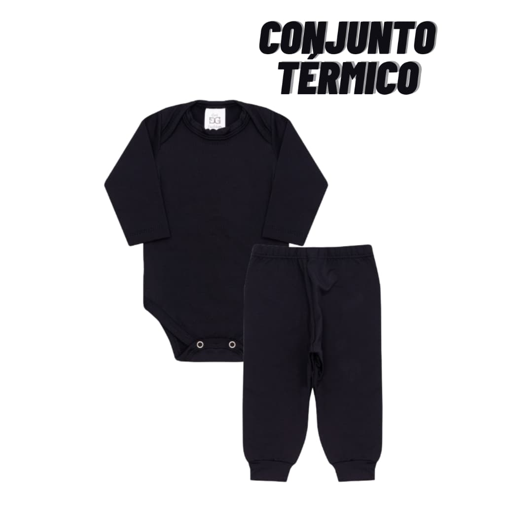 Conjunto Body Térmico Bebê Calça e Body Peluciado Roupa de Frio Conjunto de frio