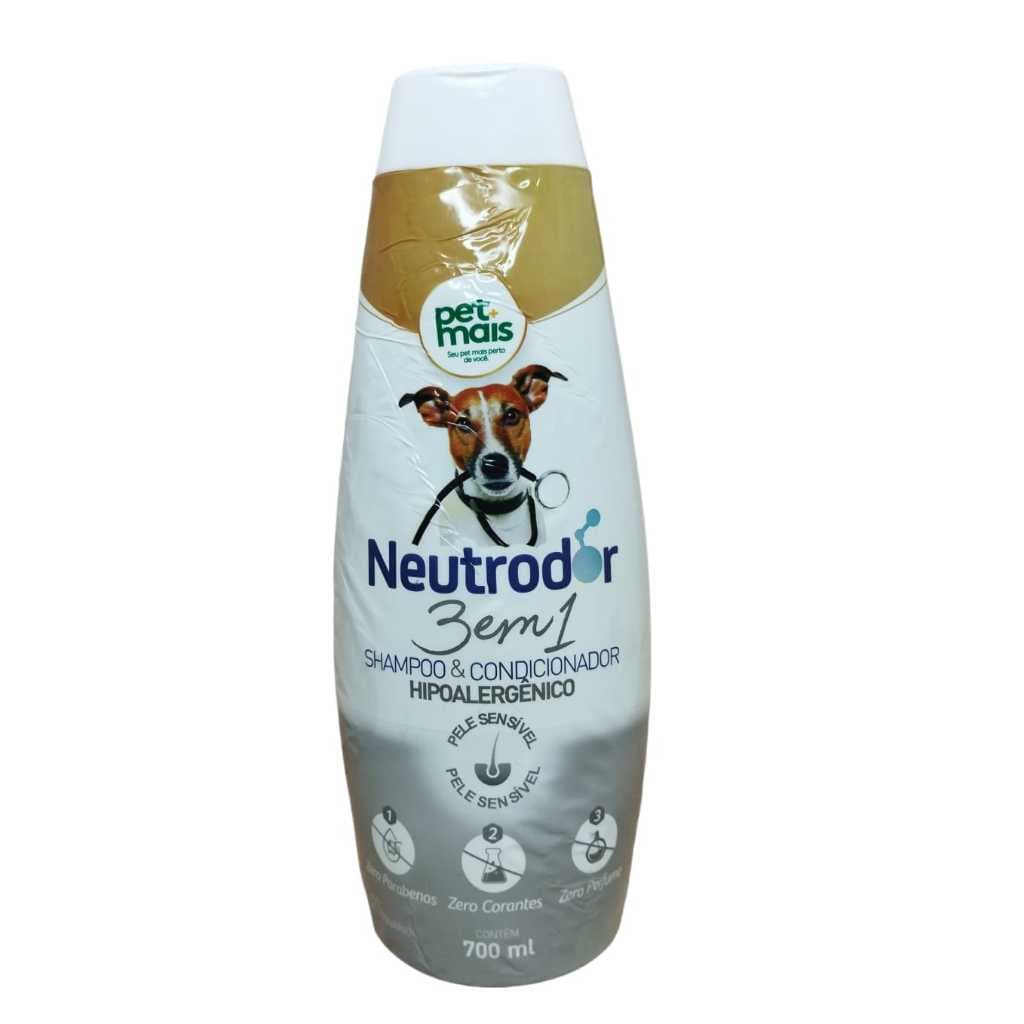 Shampoo E Condicionador 3 Em 1 Hipoalergênico - Pet Mais