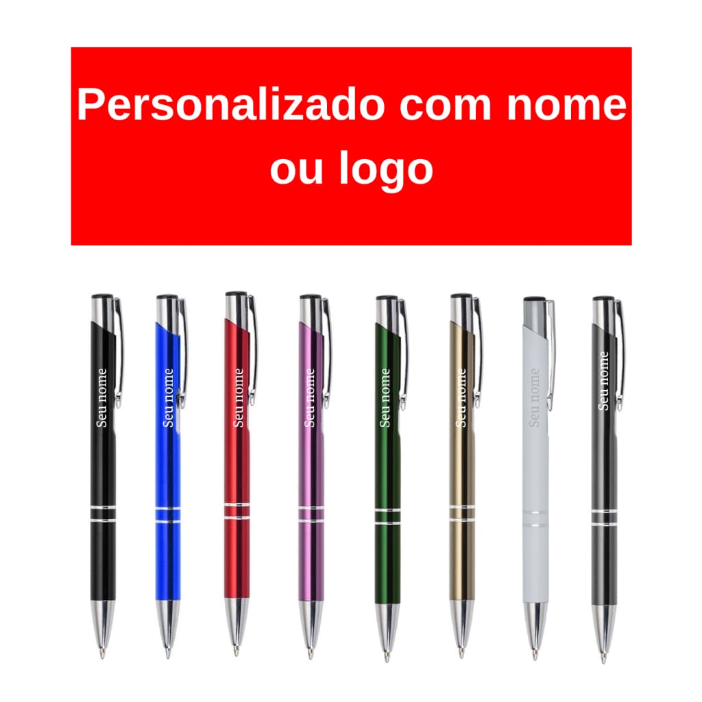 100 Caneta Metal Personalizadas Com Nome ou Logo