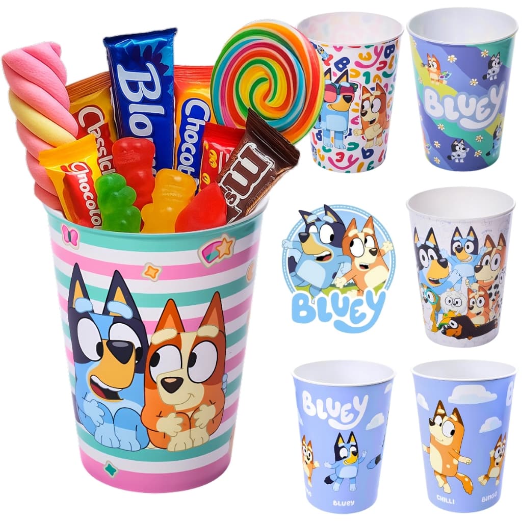 Kit 10 Copos Plástico Bluey Festa Infantil Lembrancinha