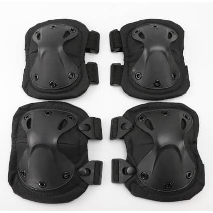 Kit 4 Joelheira e Cotoveleira 4 Peças Respirável Proteção para Esportes de Ação e Skate