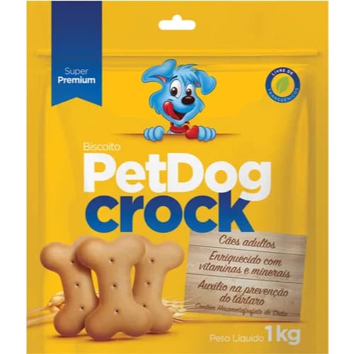 Biscoito Petisco Cachorro Petdog Crock Premium Pet 1 Kg