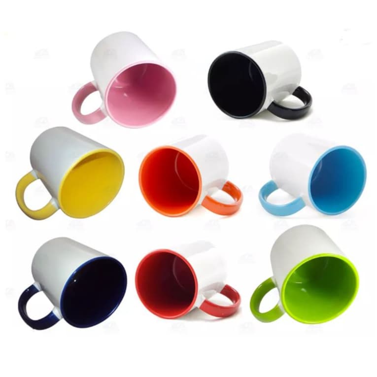 Caneca Para Sublimação Interior e Alça Colorido 20 Cores Caixa 06 Unidades