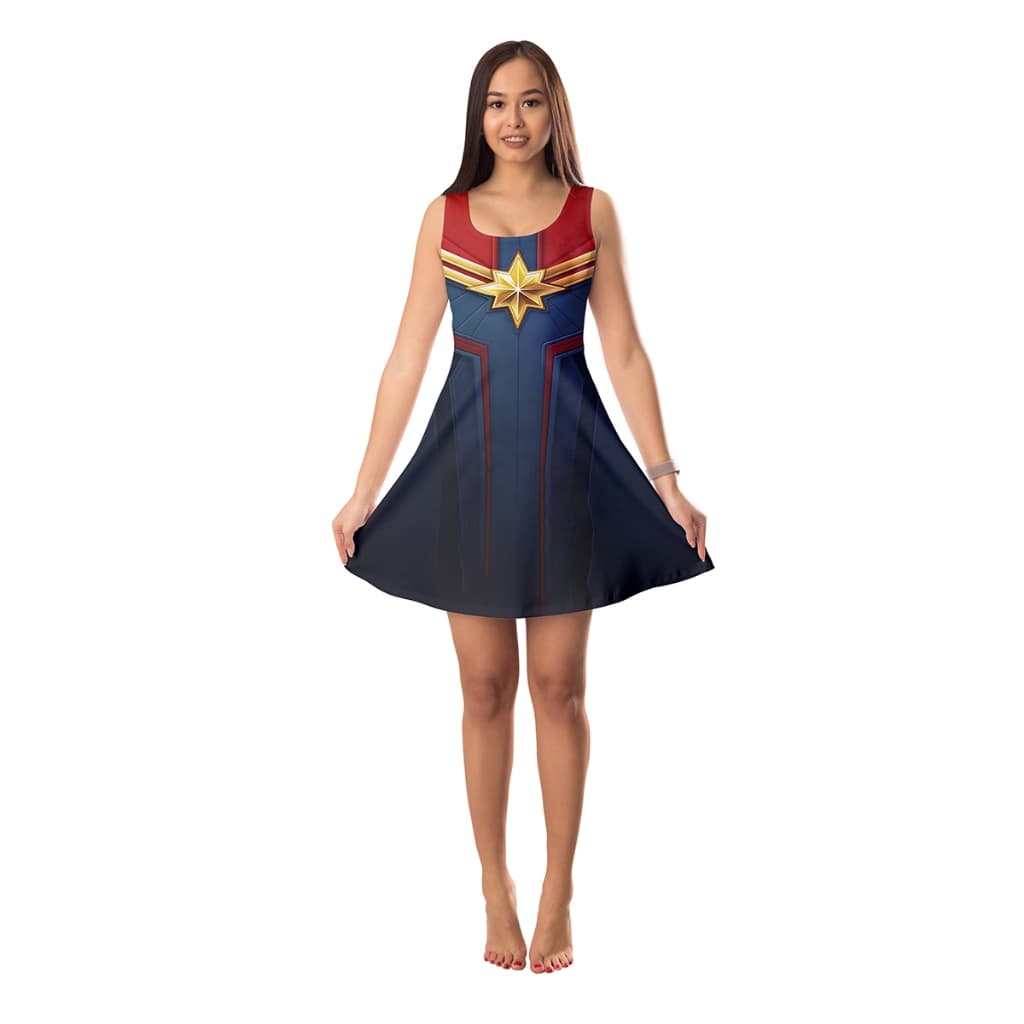 Vestido personalizado Capitã Marvel Fantasia