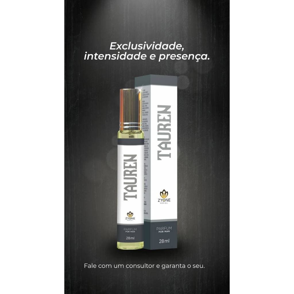Perfume Tauren 28 ml Masculino Zyone Alta Fixação 25% de Essência Importada Parfum