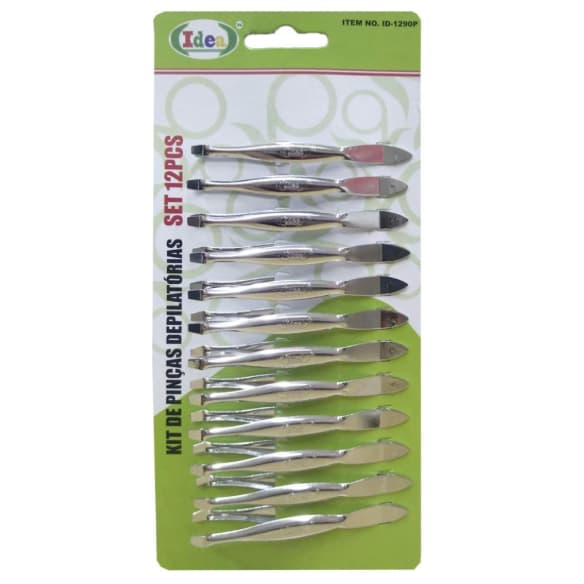 Kit 12/24/36 Pinças para Sobrancelha