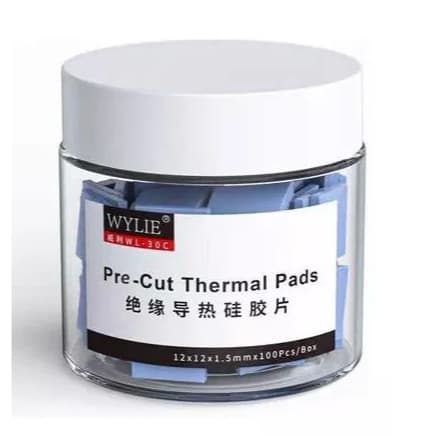 Thermal Pad Dissipador Calor Silicone 12x12x1.5mm 100 Peças
