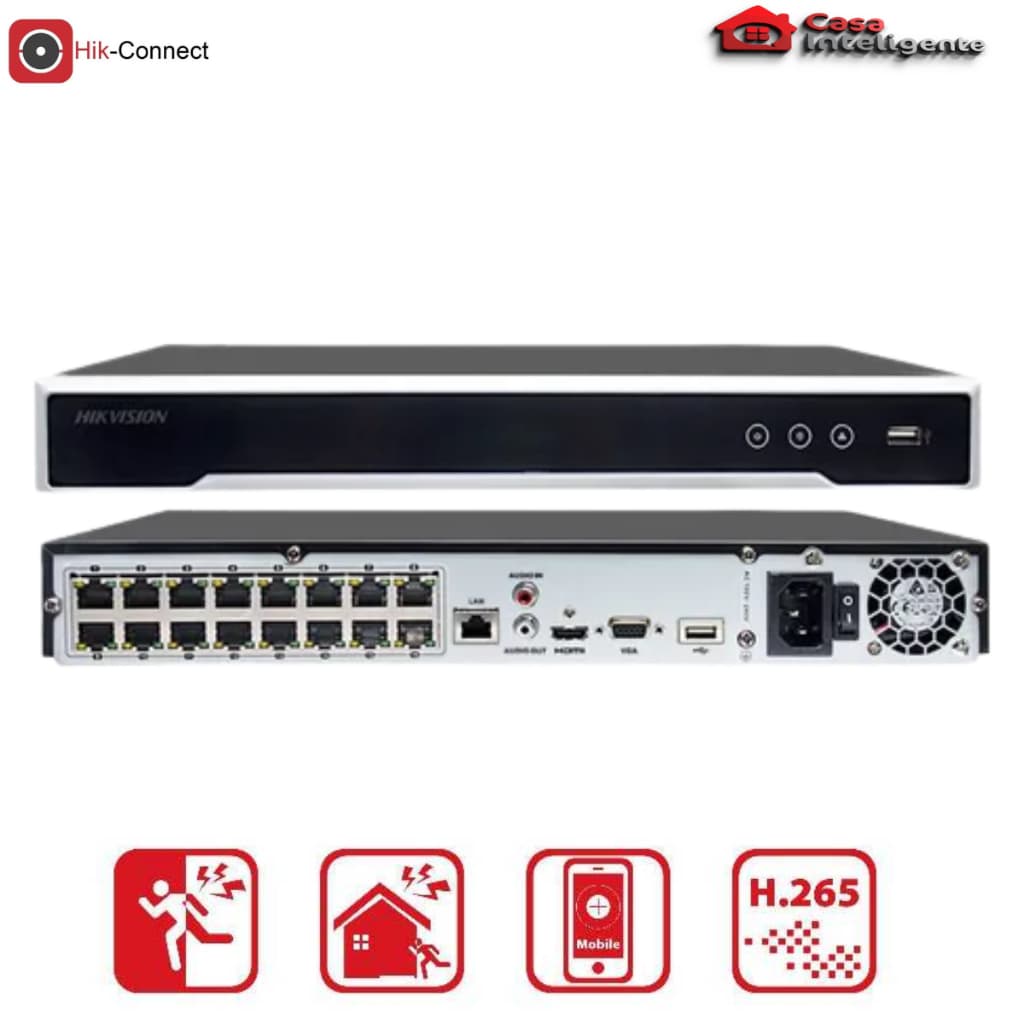 NVR POE 16 CANAIS HIKVISION DS-7616NI-Q2/16P