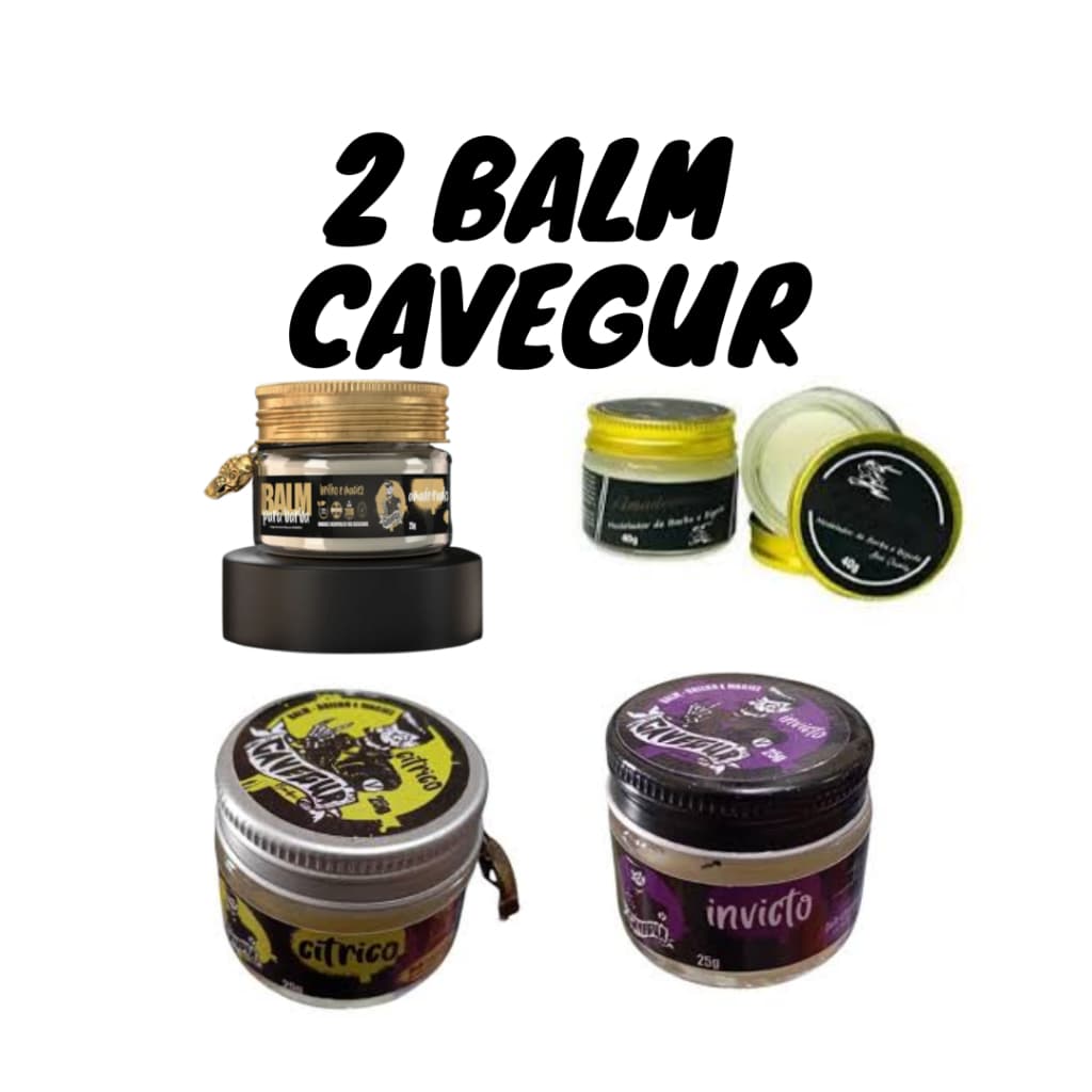 Kit 2 Balm para barba - 2 Balm cavegur - 2 Balm invictos - 2 balme pra barba