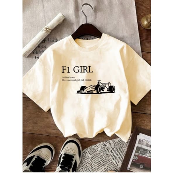 Camiseta Feminina Estilosa 100% Algodão Estampada Moda Estampa F1 Girl
