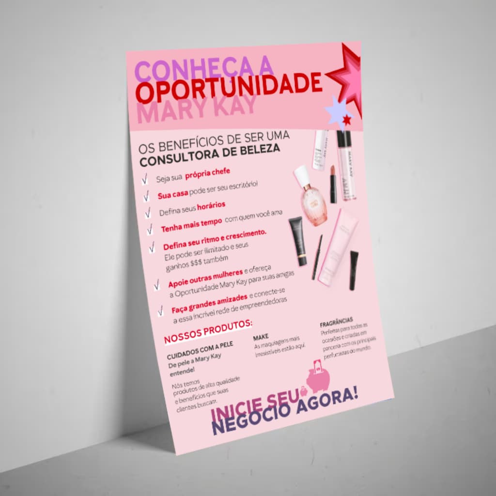 Pacote 50 und - Folheto de Oportunidade de Negócios Mary Kay