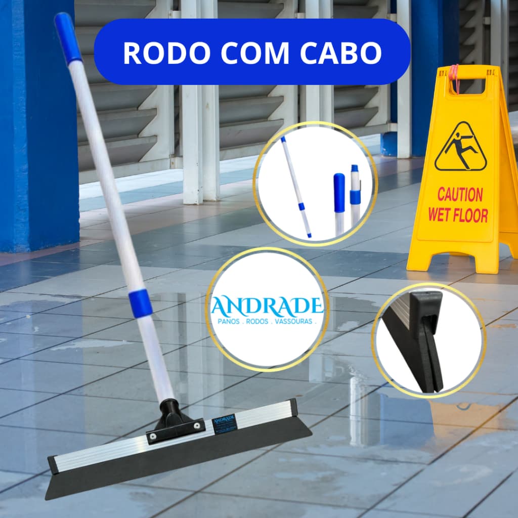 RODO PRO MAX COM CABO ANDRADE DE ALUMINIO E MANOPLA-( ESCOLHA O TAMANHO DO SEU RODO)