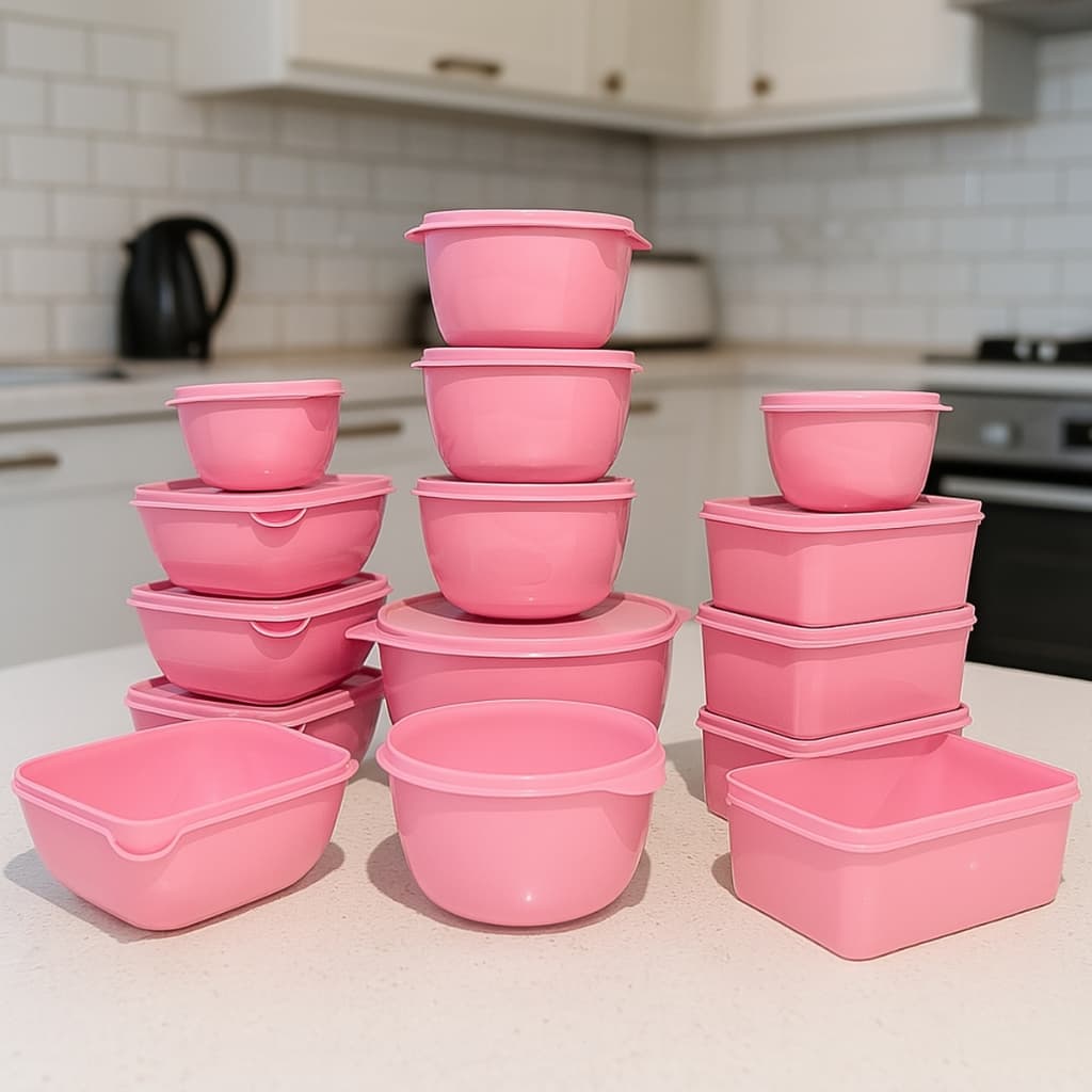 Kit 15 Potes Para Cozinha Organizador De Alimentos De Plástico Reforçado Vasilha