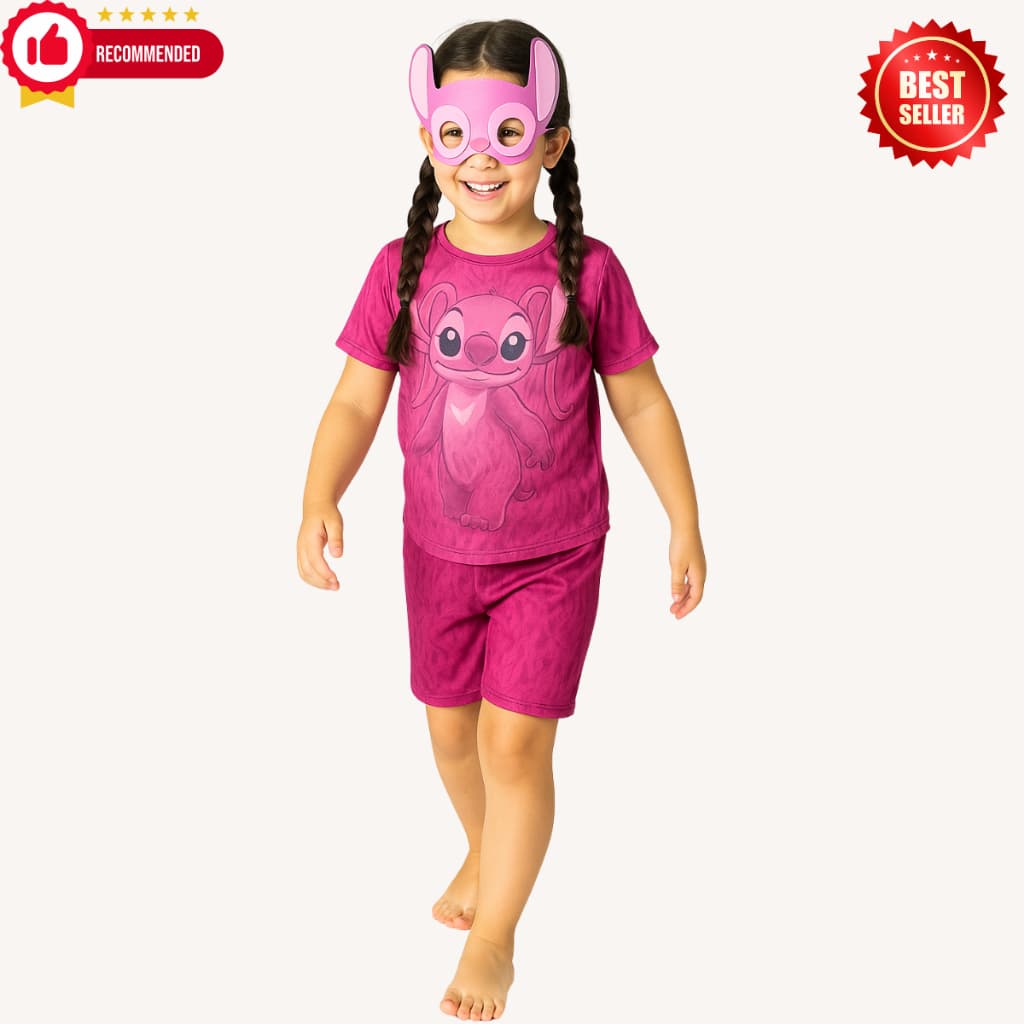 Fantasia Stitch  Angel Infantil com Máscara- Envio Imediato