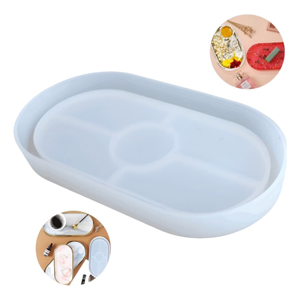 Molde Silicone Formato Bandejas Oval Resinas Cimento Gesso Artesanato