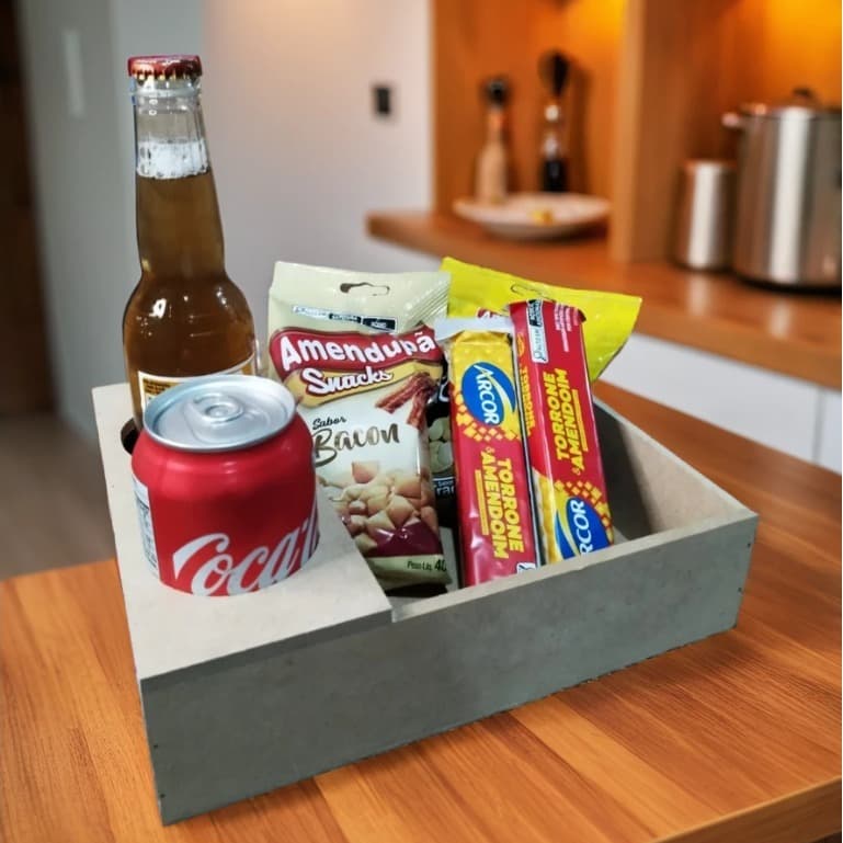 Bandeja Retangular Suporte Para 2 Garrafas Para Cesta De Café Da Manhã Long Neck