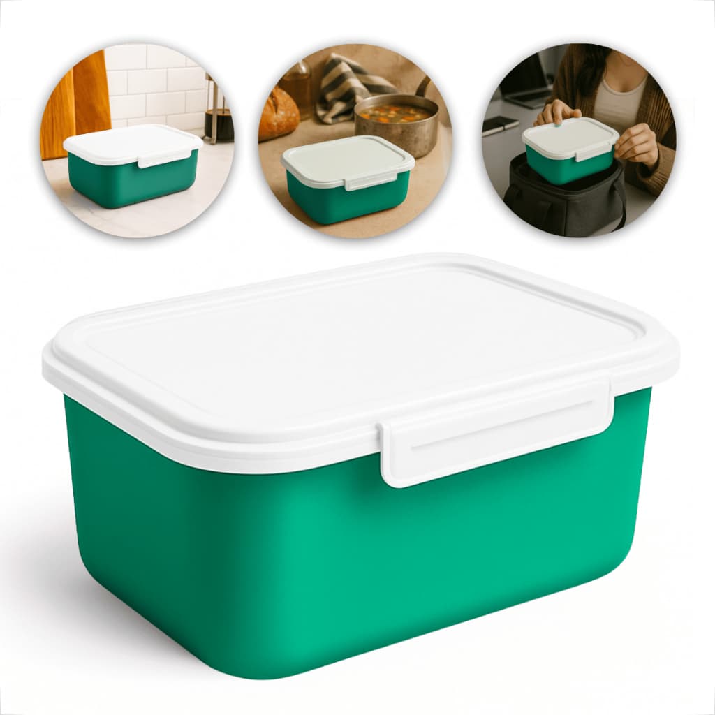 Pote Plástico Com Trava Para Marmita Fitness 1L Kit 1/5/10 Microondas Geladeira Dieta Janta Almoço
