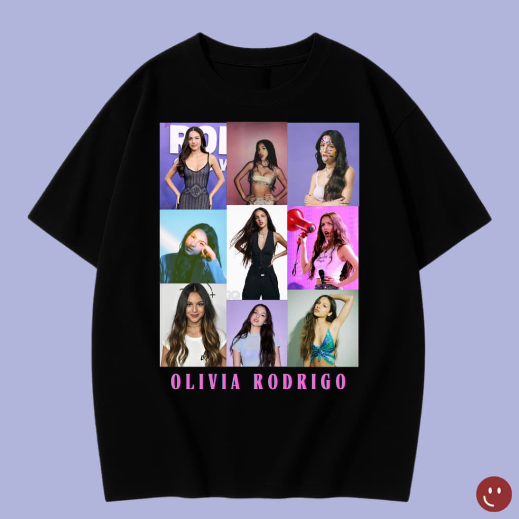Camiseta Olivia Rodrigo Estampa Retrô Ídolo Pop Estilo Tumblr Unissex