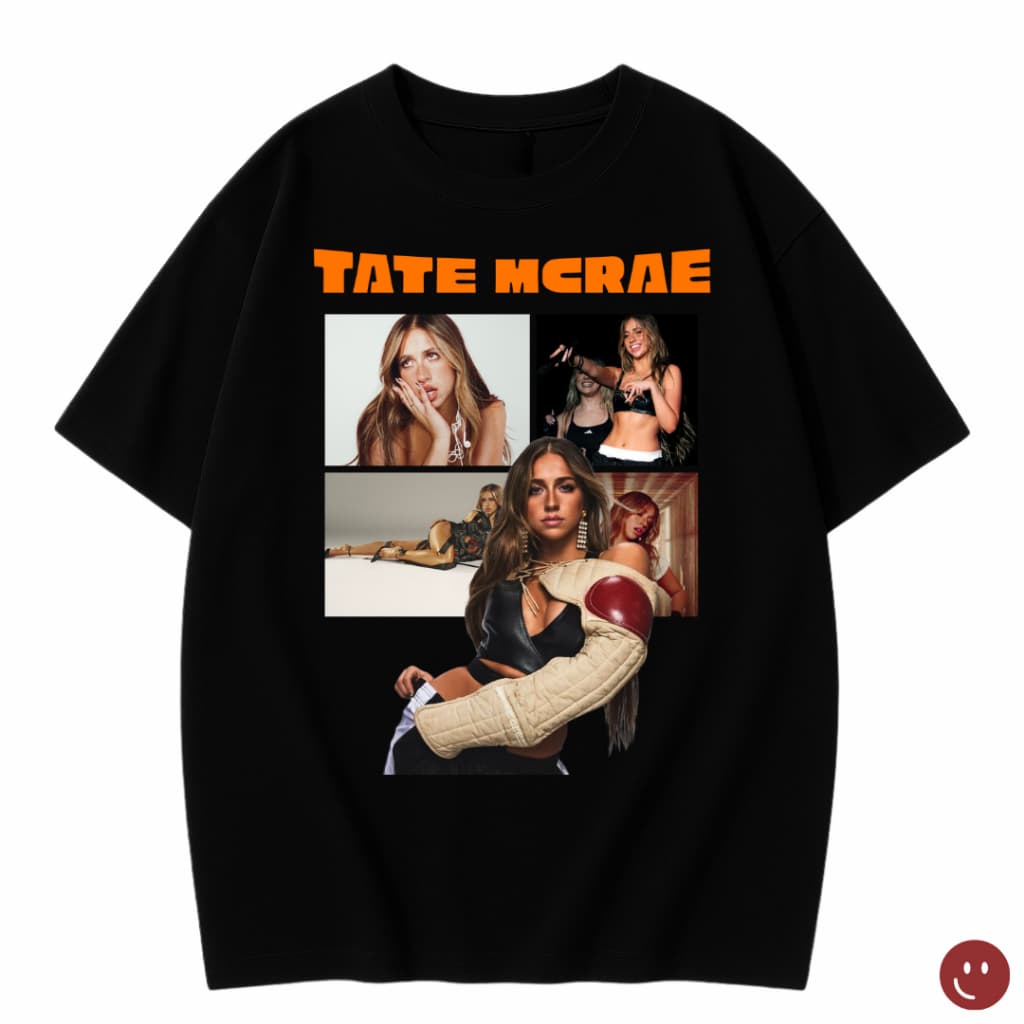 Camiseta Tate McRae Estampa Cantora Pop Tumblr Unissex