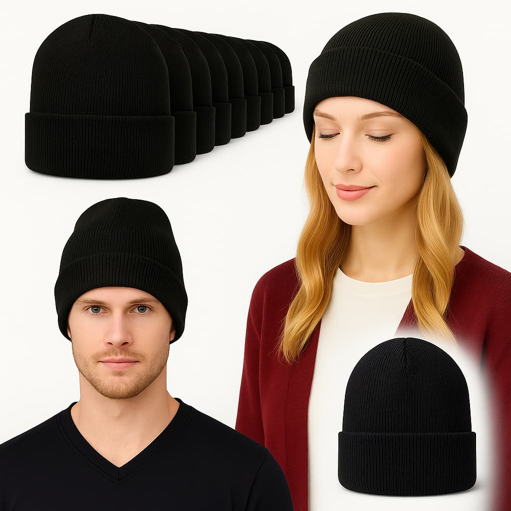 Kit 12 Toucas Pretas Masculina Unissex Gorro Lã Quente Inverno Atacado Revenda