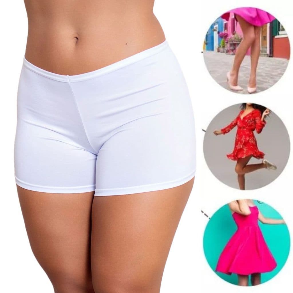 Short Anágua Curto Segunda Pele  balé calça tricô Microfibra Feminino Conforto Para o Dia a Dia M ao 54 Plus size