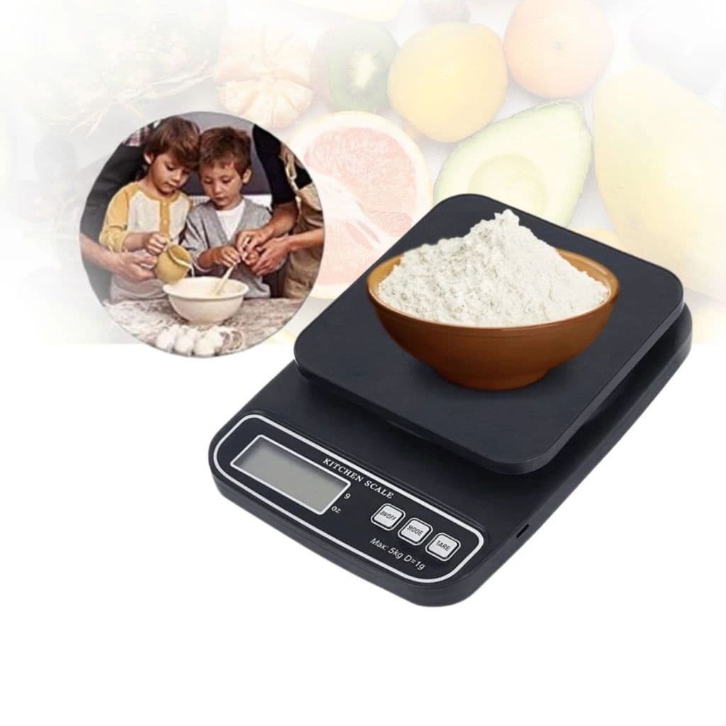 Balança De Cozinha Digital Visor LCD Nutrição Tara Inteligente Precisão de 1g Max de Peso 5Kg