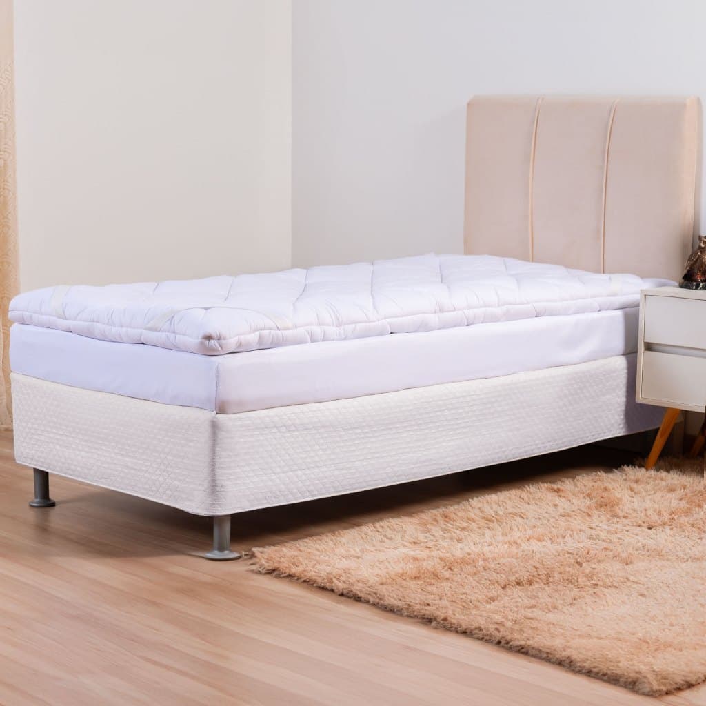 Protetor de colchão solteiro pillow top dupla face micropercal 400 fios com elástico