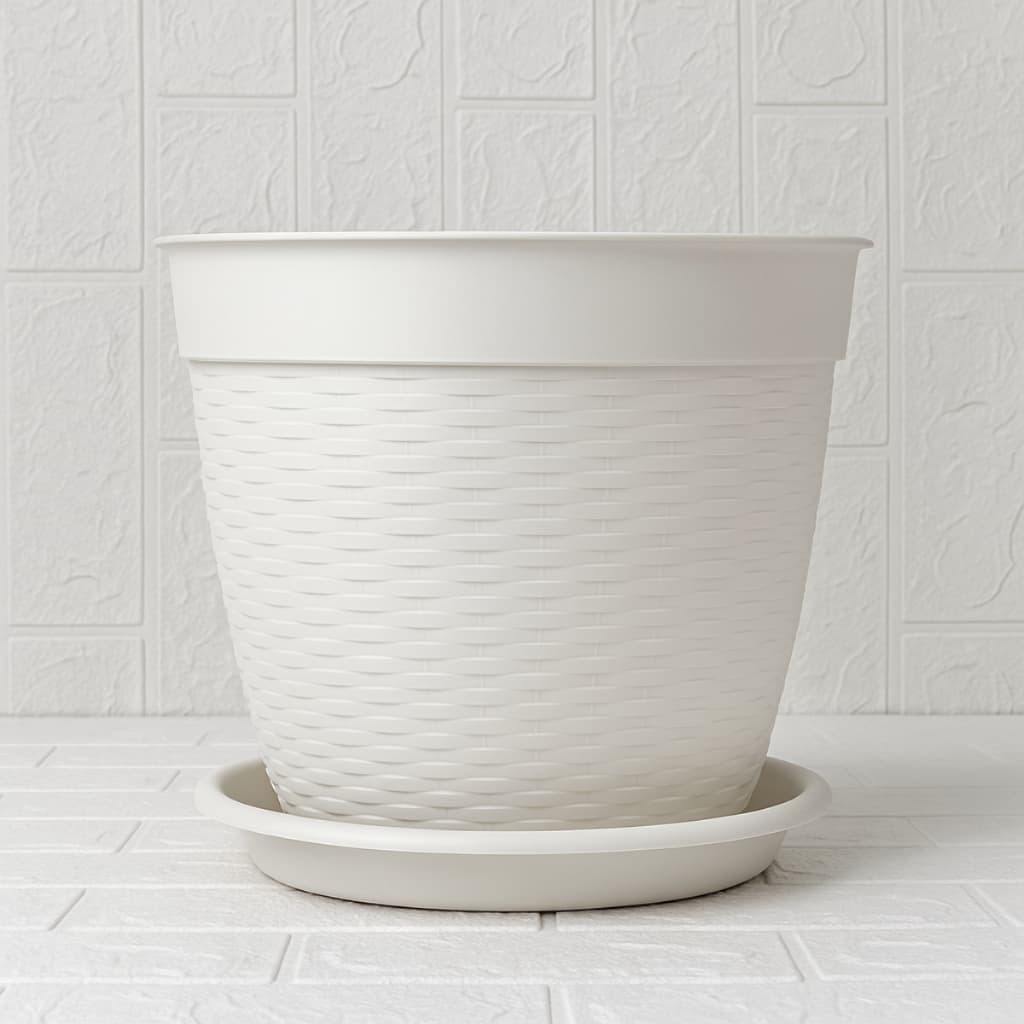Kit com Prato para Vaso Jardim Casa Varanda Vaso de Plantas 21L P565 + P818