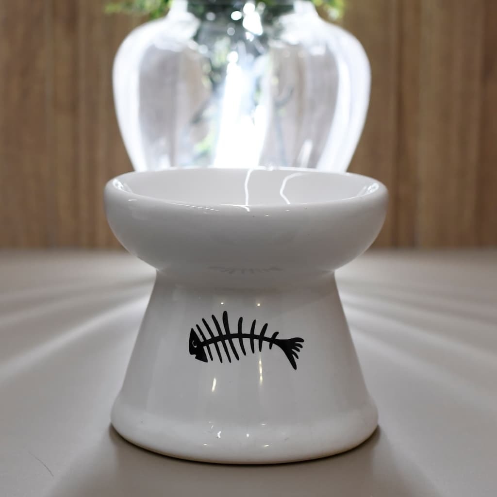 Comedouro Higiênicos em Cerâmica Luxo  para Gatos Cerâmica Pets Comedouro Bebedouro Elevado Cerâmica