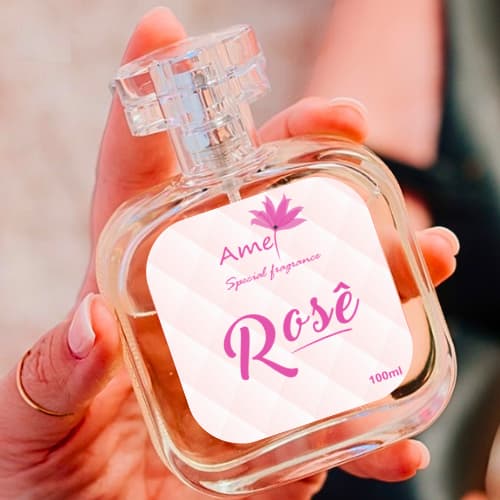 Perfume Feminino Rosê Elegante 100ml Amei Cosméticos Floral Oriental Essência importada Parfum