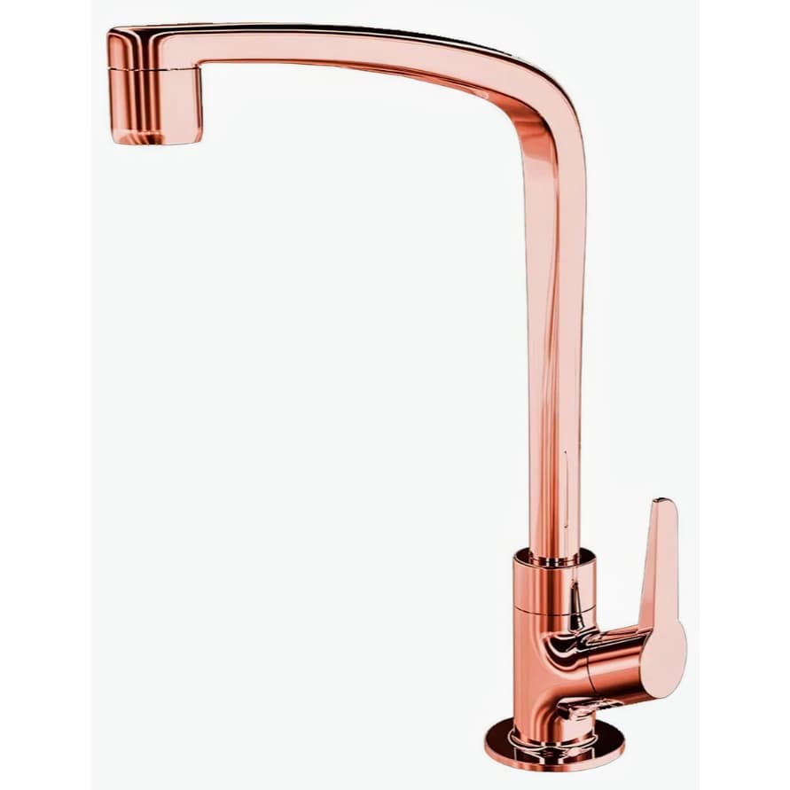 Torneira Cozinha Mesa Bica Móvel Flatt Rose Gold 1/4 Volta Lorenzetti