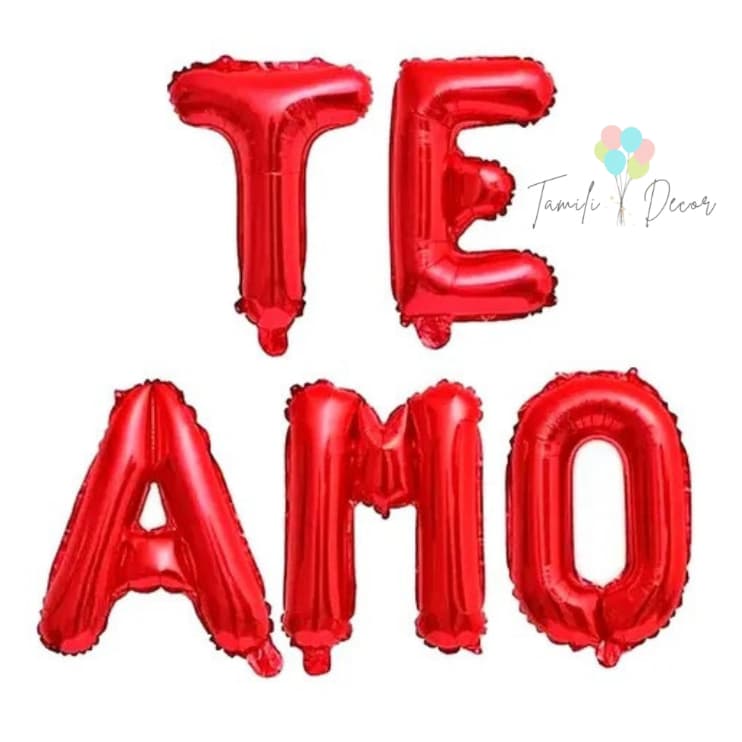 Balão Metalizado Escrito Te Amo Vermelho
