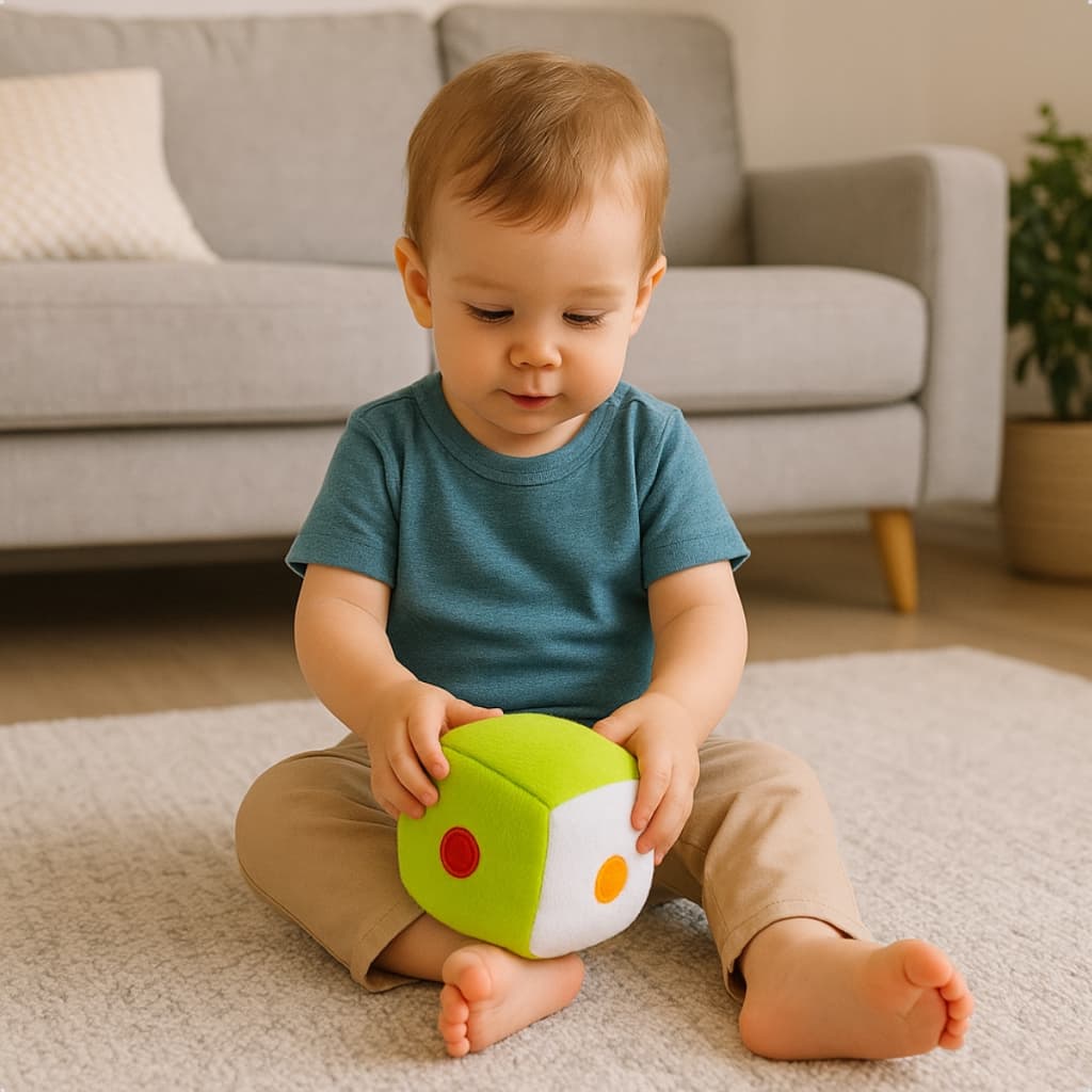 Dado Colorido 12cm Pelúcia Macio Brinquedo Infantil Premium