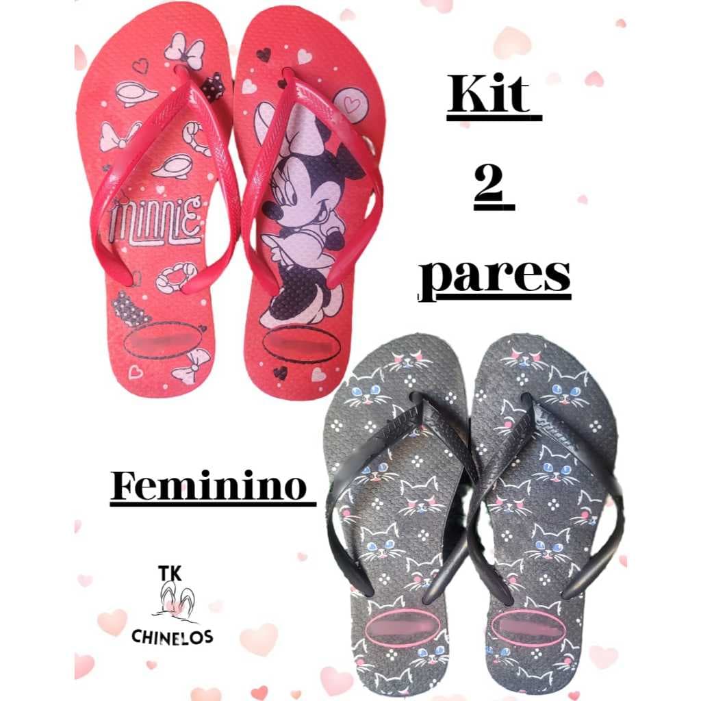 Chinelo de dedo HV Feminino adulto Leve Macio Confortável 33 ao 39 Silk  100% Macio Envio Imediato