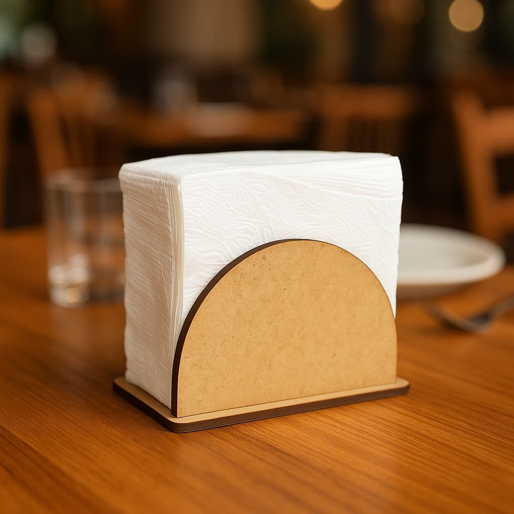 Porta Guardanapo MDF Cru ideal para personalização e eventos em geral - KIT 15 unidades