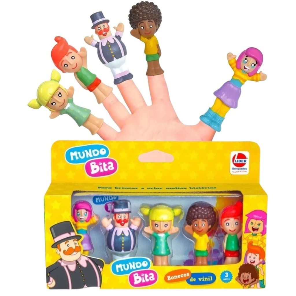 Miniatura Dedoche Turma do Mundo Bita 3010 - 5 bonecos - Líder