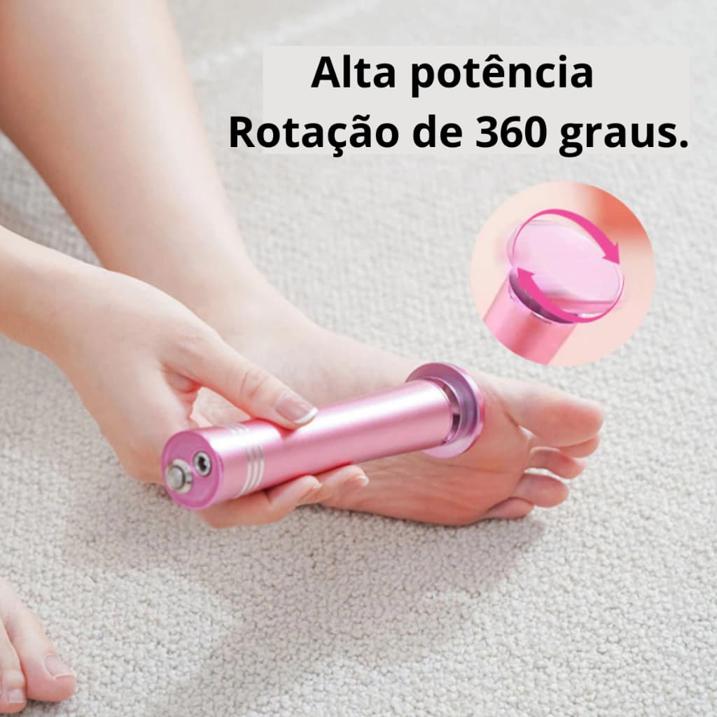 Lixador Pés Elétrico Removedor Calos Lixa Elétrica de Pé Esfoliante Ralador Recarregável USB Premium