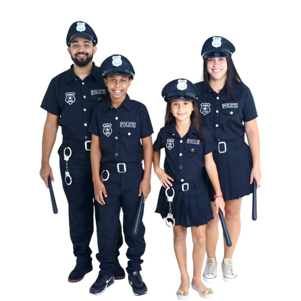 Fantasia De Policial Adulto Ou Infantil Unissex + Acessórios