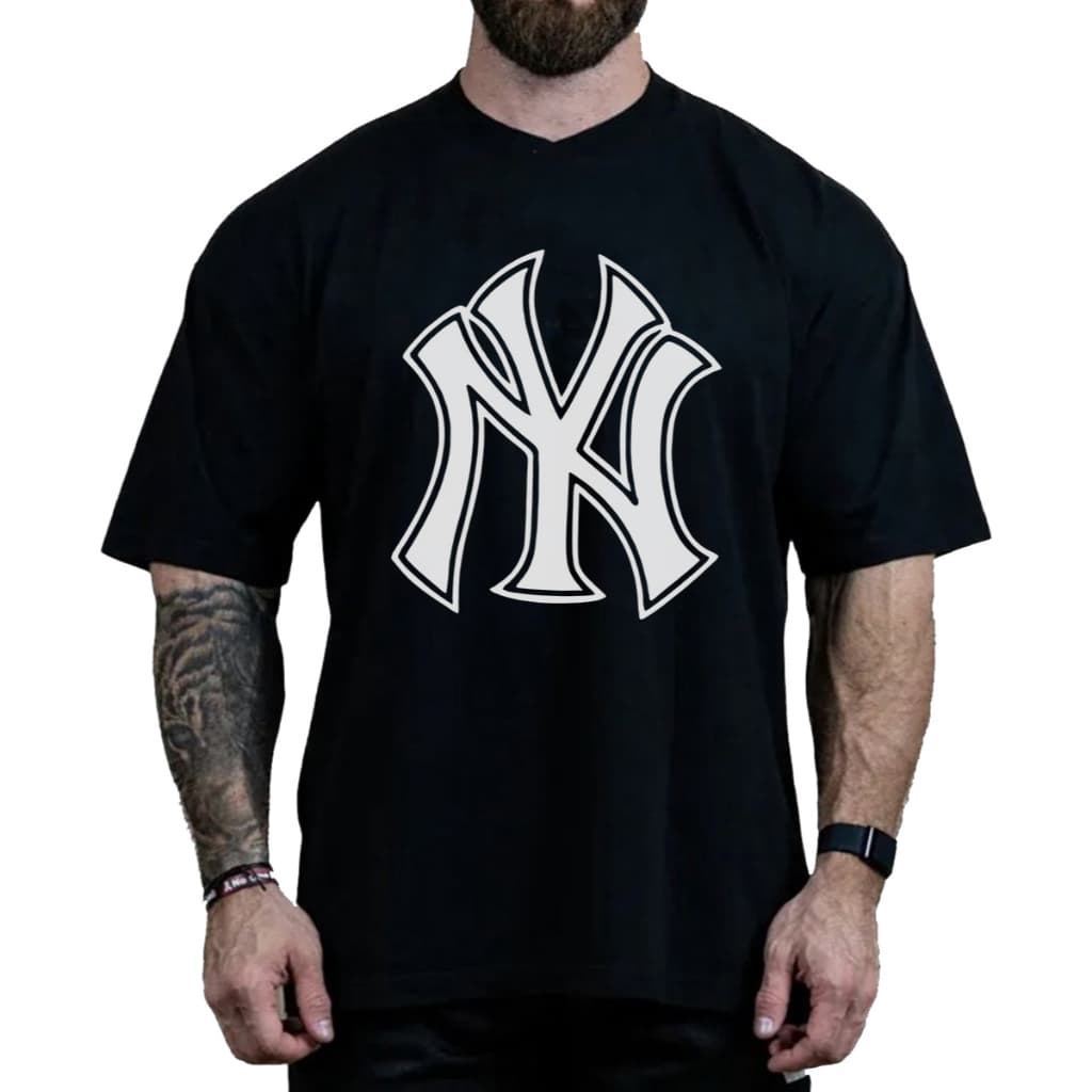 Camisa Masculina Ny Oversized Camsieta Musculação Larga Era