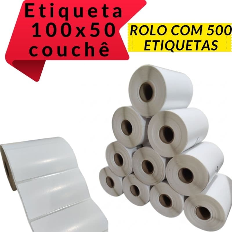 etiqueta 100x50 couchê (rolo com 500 unidades)