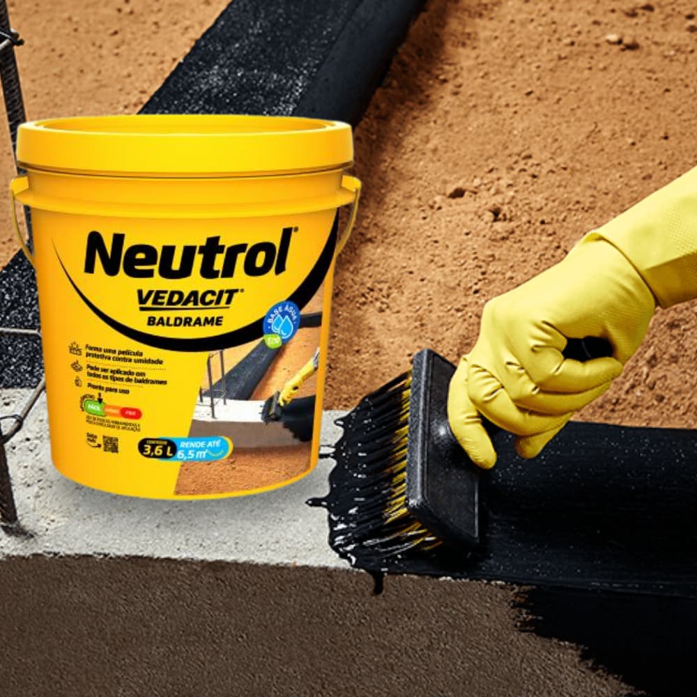 Impermeabilizante Aditivo Neutrol Vedacit 3,6L Obras Eficaz Sustentável Secagem Rápida